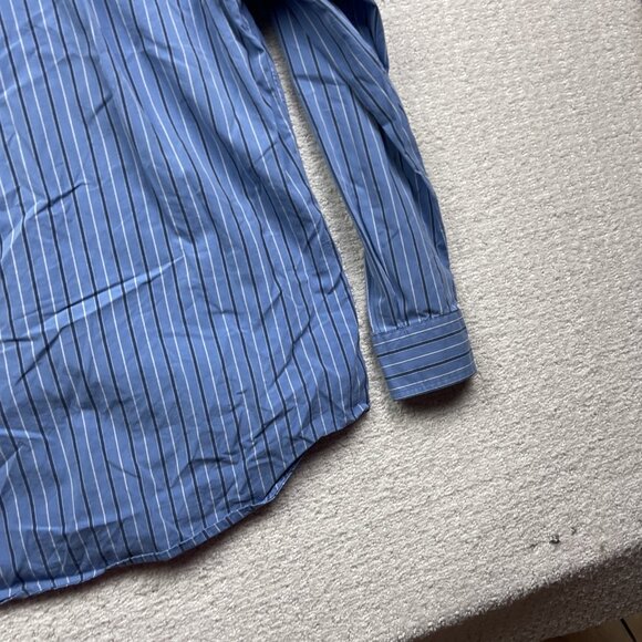Tommy Hilfiger Button Up Shirt Mens S Blue Striped 80s 2-Ply Fabric Casual - Picture 13 of 14